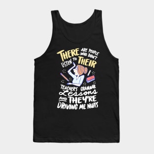 There Their They're Funny English Teacher Grammar Police Tank Top